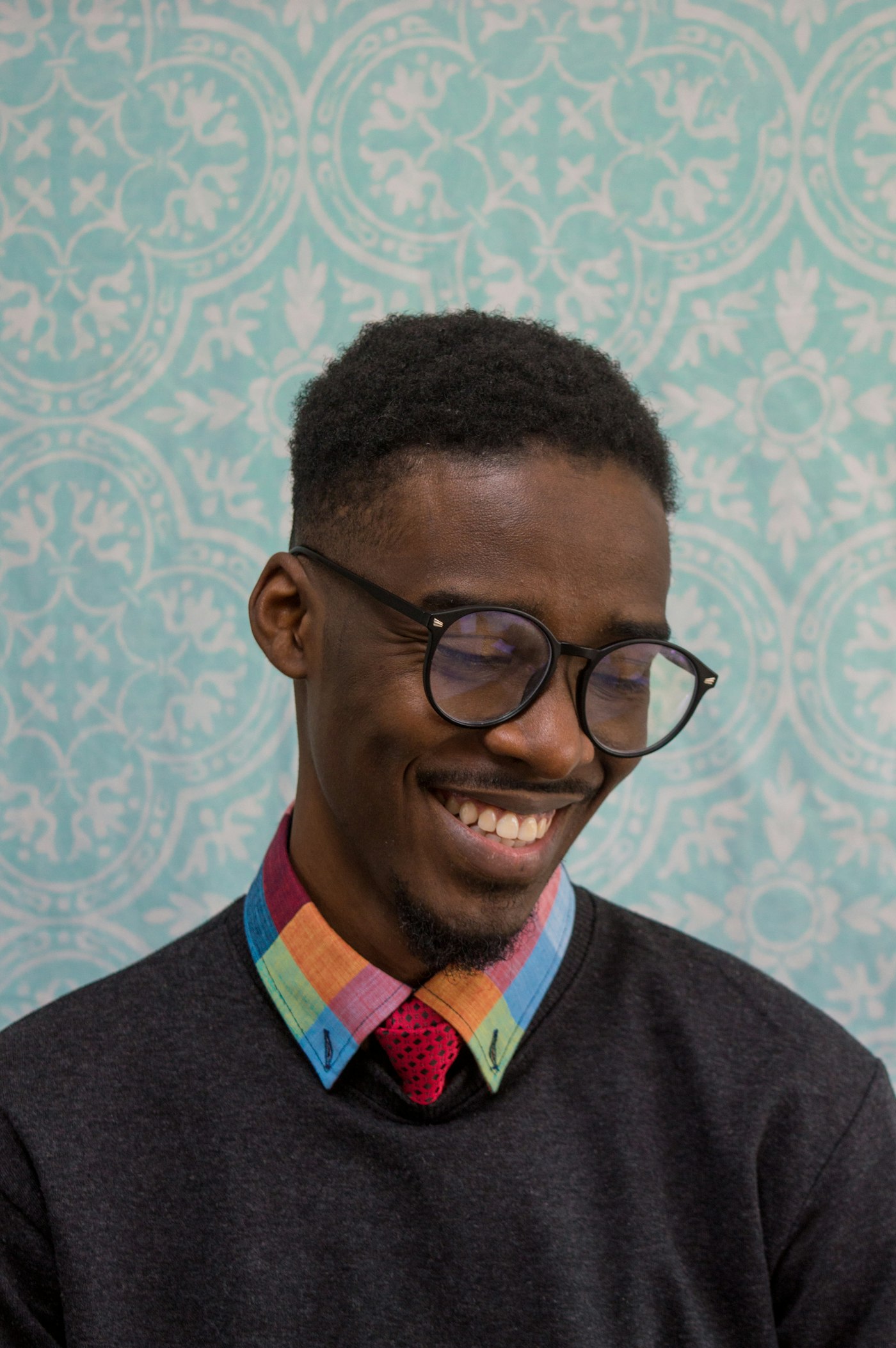 Smiling man in glasses